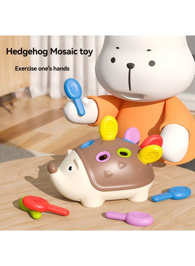 Children's educational puzzle toy featuring stuffed hedgehog, with number matching and assembly features, Hand-eye Coordination Fine Motor Training Develop Concentration Toy - Image 3